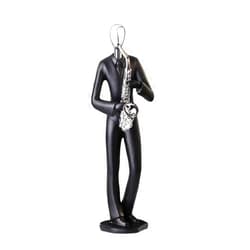Healifty Home Accessories Musical Figurines Musical Instrument Player Figurine Resin Musical Modern Sculpture Collectible Abstract Statue Jazz Band Collection (Saxophone) Resin Art Statue
