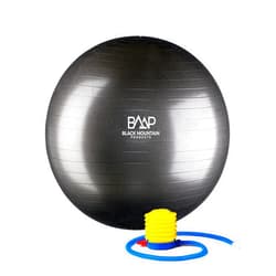 Black Mountain Products Professional Grade Exercise Stability Yoga Ball, Foot Pump, Ball Plug, Plug Puller, 2000 Pounds Static Weight Capacity Antiburst