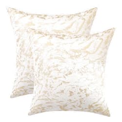 Holibeat Golden Chenille Throw Pillow Covers Office Home Decoration Pillow Cases 18 X 18 Inches Decorative Pillowshells (Pack of 2)