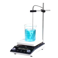 LACHOI Magnetic Stirrer 5.9 inch Digital Hot Plate Magnetic Stir Plate LCD Max 5L Max Temp.300℃/572°F 100-1600RPM Ceramic Coated Magnetic Mixer with Stir Bar&Temp Probe Sensor,Support Stand Included