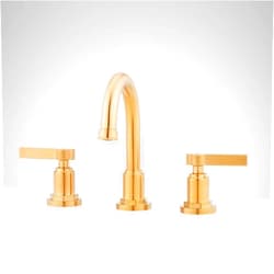 Signature Hardware 477025 Greyfield 1.2 GPM Widespread Bathroom Faucet with Metal Lever Handles and Pop-Up Drain Assembly