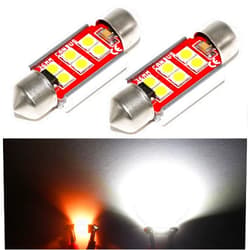 PHINLION 36mm DE3423 Festoon LED Bulbs, Super Bright 500 Lumens 3030 6-SMD Canbus C5W 6461 6418 DE3425 LED Replacement for Car Interior Map Dome Trunk License Plate Lights, 6000K Xenon White