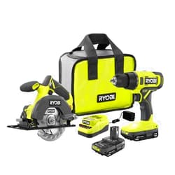 Generic RYOBI ONE+ 18V Cordless 2-Tool Combo Kit with Drill/Driver, Circular Saw, (2) 1.5 Ah Batteries, & Charger, (PCL1201K2)