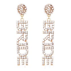 ELEARD Bride Earrings for Women Bachelorette Party Sparkling Rhinestone BRIDE Dangle Earrings Bridal Shower Party Favor Gifts for Bride