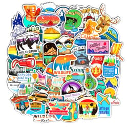 MonEnfance 150PCS Camping Stickers for Water Bottles, Outdoor Adventure Stickers Vinyl Waterproof Stickers Packs Laptop Decals Travel Hiking Stickers for Bike Bumper Suitcase Luggage Car Wilderness Nature Decals