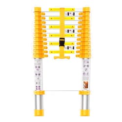 BOWEITI Telescoping Extension Ladder 12.5FT Heavy Duty Upgrade,Aluminum Telescopic Ladder with Upgrade Material/Accessories
