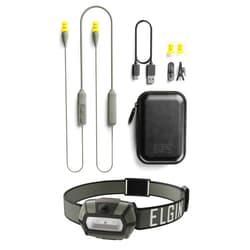 Elgin Discord Bluetooth Earplug Earbuds & Thunder-Scout Headlamp Bundle, OSHA Compliant Noise-Isolating Wireless Headphones and 200 Lumen LED Headlight, Weatherproof for Camping and Industrial Work