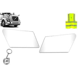 KOZAK Chrome Fender Trims Set (Left Driver Side and Right Passenger Side) Compatible with Volvo VNL 2004-2017 Includes Logo, Keychain, and Reflective Vest