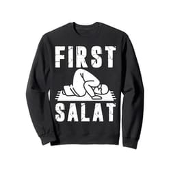 Ramadan Apparels Vintage Salah First Ramadan Mubarak Salat Prayer Eid Muslim Sweatshirt