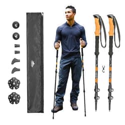 Cascade Mountain Tech Lightweight Aircraft-Grade Aluminum Trekking Poles with Extended Down Grip Plus Tip Kit