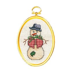 Janlynn 21-1797 14 Count Dapper Snowman Mini Counted Cross Stitch Kit, 3