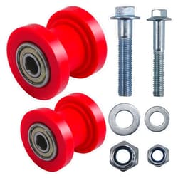 Stylemafia 8mm and 10mm Chain Roller Pulley Tensioner Wheel Guide Per for Motorcycle Mini Bike Atv 125cc 140cc 160cc SSR XR125 CRF50 KLX110 Pitster Pit Dirt Bike Parts（RED）