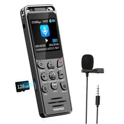 Volorful 144GB Digital Voice Recorder with Playback, Volorful 1536Kbps Audio Recorder for Interviews Meetings, Voice Activated Recorder Recording Device with Noise Reduction, MP3 Stereo Player, Microphone
