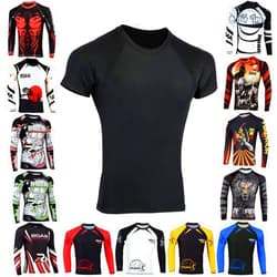 ROAR-INT Roar BJJ Rash Guards MMA Grappling Jiu Jitsu Training No Gi Fight Wear Mens Compression Shirts