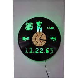 NANA Wall Clock Compatible with Stephen King LED Backlight Vinyl Night Atmosphere Light Lamp Creative Classic Cool Living Room Interior Decor Led Time Clock with Light