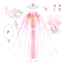 Fedio Princess Cape Set,11Pcs Princess Costume,Dress up Clothes for Girls Toddler Princess Dress up for Girl 3-8 Birthday Gift