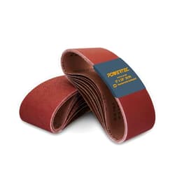 POWERTEC 3 x 18 Inch Sanding Belts, 5 Each of 40/60/80/120 Grits, 20PK, Aluminum Oxide Belt Sander Sanding Belt Assortment for Portable Belt Sander, Wood & Paint Sanding, Metal Polishing (110802)