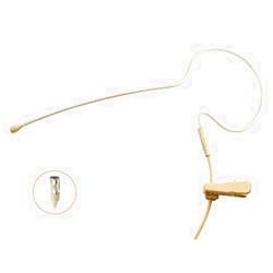 J K Pro Light Weight Low Profile Single Earhook Headworn Microphone MIC-J S90 Compatible with Audio Technica Wireless Transmitter - 4Pin Hirose Connector