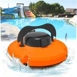 BYOKA Cordless Automatic Pool Cleaner, Swimming Pool Cleaner Robot Smart Vacuum Cleaner, 90 Mins Runtime, for Pool Surface Up to 1000Sq.Ft,Orange