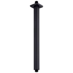 Anpean 16 Inch Square Ceiling Mounted Shower Arm and Flange for Rain Shower Head, Matte Black