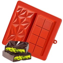 UWILLION Chocolate Bar Mold Deep Dubai 1 Inch Pistachio Chocolate Bar Silicone Thick Mold for Stuffed Bar, Large Candy Bar Mould for Filling