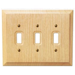 Amerelle Baker Triple Toggle Unfinished Wood Wallplate