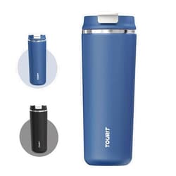 TOURIT 16 oz Insulated Stainless Steel Travel Mug with Lid, Leak-Proof Double-Wall Vacuum Tumbler, Reusable Coffee Cup - Blue Ashes