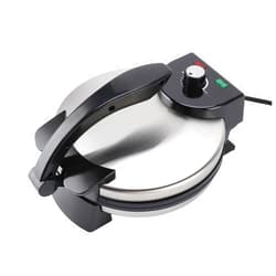 Fockety Electric Tortilla Maker, 10 inch Non Stick Tortilla Press with Temperature Control & Stainless Steel Cover, 1100W Aluminum Electric Roti Maker for Pitas, Chapati, Roti, Flatbread