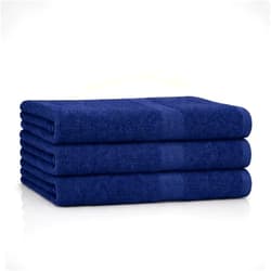 The Holy South 16x27 | 3-Pack | Quick Absorbent & Dry, 100% Cotton | Terry Hand Towels, for Bathroom, Fitness, Gym, Spa, Nail Salon Hand and Face Towels (Navy Blue) 3 Count