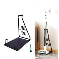 EZ SPARES No Installation Required,Vacuum Stand Frame,Accessories Storage Docking Station Holder,Metal Bracket,big base,Compatible with Dys,Eureka,tineco,dreame,Fit Most Stick Vacuum Cleaner(Black)