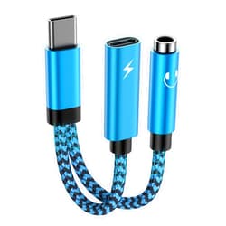 HOOTEK USB C Samsung Headphone and Charger Adapter, 2 in 1 USB Type C to 3.5mm Aux Audio Jack with 60W Fast Charging Dongle Cable Cord for Galaxy A16/A15/S25/S24/A54/A14/A13/5G/S23 Ultra,iPhone 16/15 Pro Max