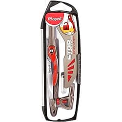 Maped Helix USA Stop System Innovation Compass 3 Piece Set, Assorted Colors (196310), Red/White