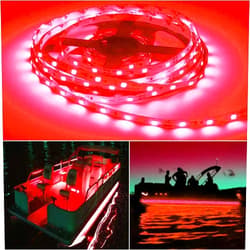 Seaponer Pontoon Boat Light, Marine Led Light Strip for Duck Jon Bass Boat Sailboat Kayak Flex Lighting for Boat Deck Light Accent Light Courtesy Interior Lights Fishing Night, Red, 12v