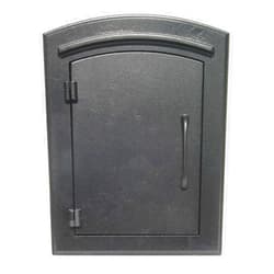 Qualarc MAN-1400BL Manchester Column Mount Mailbox Plain Door, Black