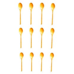 JapanBargain 4110, Set of 12 Long Bamboo Soup Spoons, Eco Friendly Dinner Spoons, Korean Japanese Style Kitchen Utensil for Snacks Fruit Ice Cream Yogurt Cereal, 8.5-inch