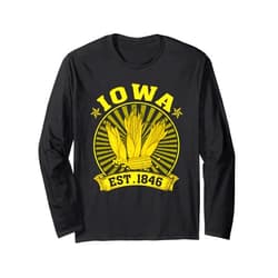 Vintage Iowa Corn Gift Shirt Iowa Corn Farming Farmer Long Sleeve T-Shirt