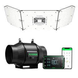 VIVOSUN Smart Grow System with AeroLight A200SE 200W LED Grow Light with Circulation Fan, AeroZesh T6 6-inch 408 CFM Inline Duct Fan, and GrowHub E42A Temperature & Humidity WiFi-Controller