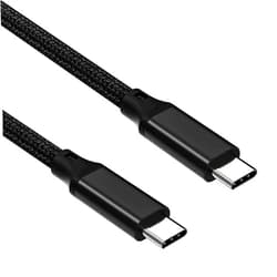 Elfesoul USB C to USB C Cable, 3.2 Gen 2 USB-C Cable 10ft - 4K UHD 20Gbps USB C Cable 100W PD Fast Charging Cable for MacBook Pro, for iPad Pro, Nylon Braided, Black.