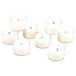 Stonebriar Bulk 96 Pack Unscented Smokeless Long Burning Clear Cup Tea Light Candles with 8 Hour Extended Burn Time, White