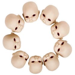 Libima 15 Pieces Halloween Baby Doll Heads, Doll Heads Haunted Doll Heads Creepy Doll Parts Scary Halloween Decorations for Halloween Party Decoration Supplies (Flesh Color)