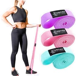 GAIYAH FITNESS Long Resistance Bands for Working Out Women, Fabric Resistance Band, Stretch Bands for Exercise Bands Resistance Bands Set for Physical Therapy, Elastic Bands for Exercise, Ligas para Hacer Ejercicio