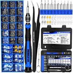MINGFIX Eyeglass Sunglass Repair Kit,MINGFIX Magnetic Eye Glasses Repairing Tool Kit with Assorted Screws,Nose Pads,Small Screwdriver Bit Set & Tweezer with Mini Travel Case for Glasses,Sunglasses and Others