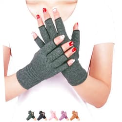 DISUPPO Arthritis Compression Gloves Relieve Pain from Rheumatoid, RSI,Carpal Tunnel, Hand Gloves Fingerless for Computer Typing and Dailywork, Support for Hands and Joints (Small, Grey)