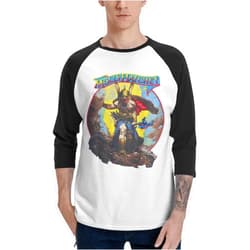 DRFTGV Molly Rock Band Hatchet Men's Casual Basic Vintage 3/4 Raglan Sleeve Jersey Baseball Tee Shirt Black Large