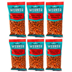 Werner Chile Limon Peanuts Cacahuates con Chile y Limon, Flavored Peanuts, Spicy Peanuts 7 Ounce (Pack of 6)