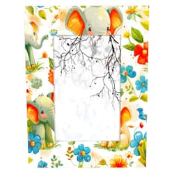 POFATO 4x6 Picture Frame Elephant Blue Flowers Wooden Wall Hanging or Tabletop Photo Frame 4x6 or 3.5x5 Picture Collage Family Wedding Picture Frames for Home Decor Gifts