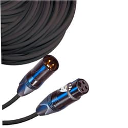 PloYnk Male to Female XLR Cable with Neutrik NC3 Connectors and Premium 20ga Wire - 100: FT Long: Black