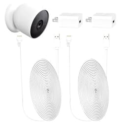 StartVision 2 Pack 10ft/3m Power Cable Compatible with Google Nest Cam Outdoor or Indoor, Battery,Weatherproof Charging Cable Power Your Nest Cam (Battery) Continuously - White