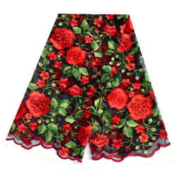 RFGGJNHKJUSWETGBVN LXIANG DIY Fabric Embroidery PrintingAfrican Lace Fabric for Dress Exquisite Guipure Swiss Floral Lace DIY Patchwork Material Cloth 0.5 yards for DIY Sewing (4 White Green 1 Yards 90 cm x 120 cm)
