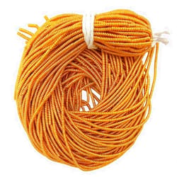 Embroiderymaterial Spiral Coiled French Metallic Wires for Tambour, Luneville & Goldwork Hand Embroidery 2MM, 10 Yard (100Gram) in Saffron Color
